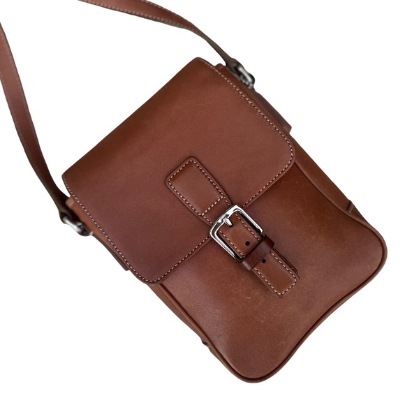 Y2K Vintage Coach Hamptons Camera Tan Leather Crossbody Bag - Picture 1 of 14